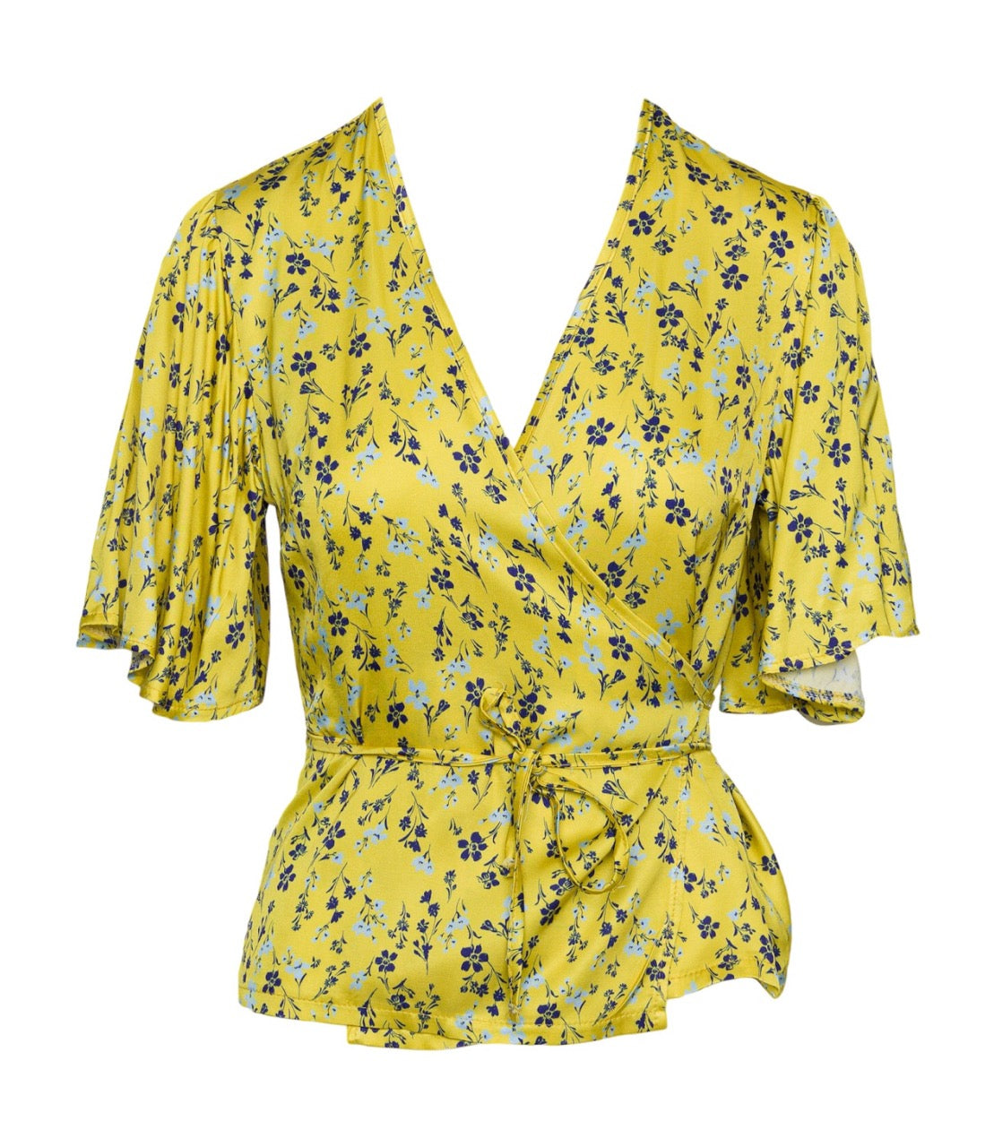 Saiph floral yellow print shirt