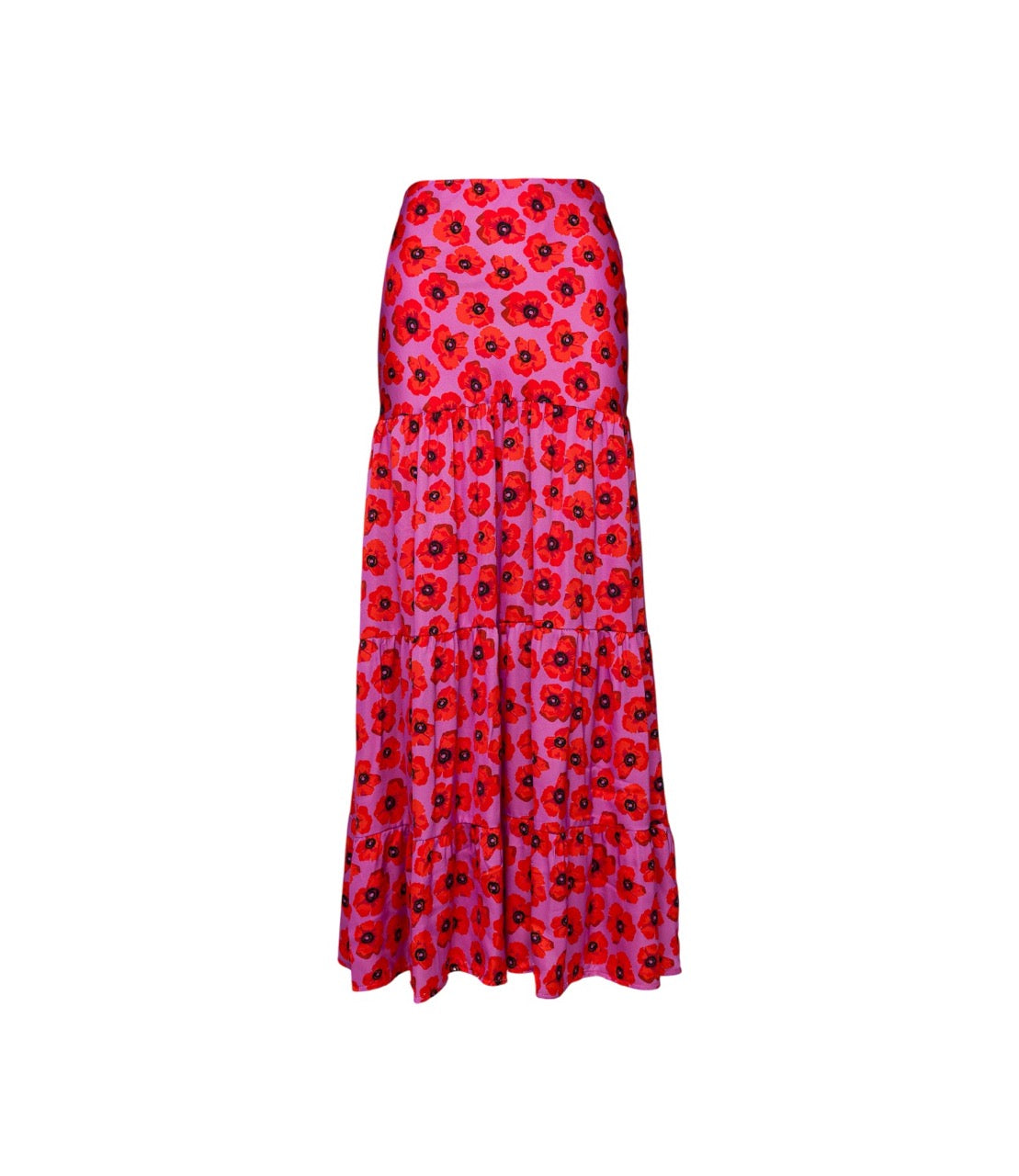 Saiph poppies print mauve long skirt